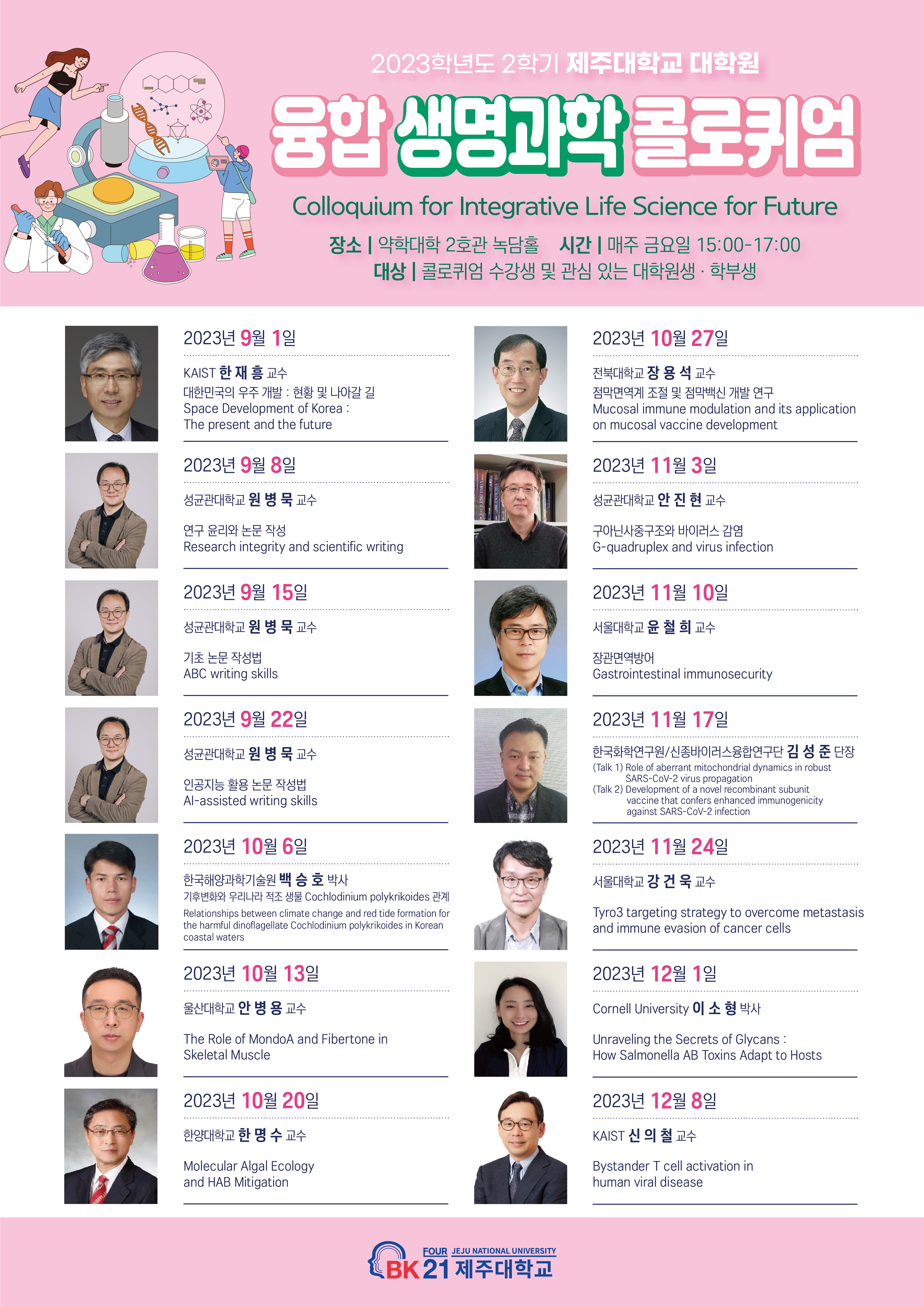 [BK21] 2023학년도 2학기 대학원 융합 콜로퀴엄 교과목 수강신청 안내