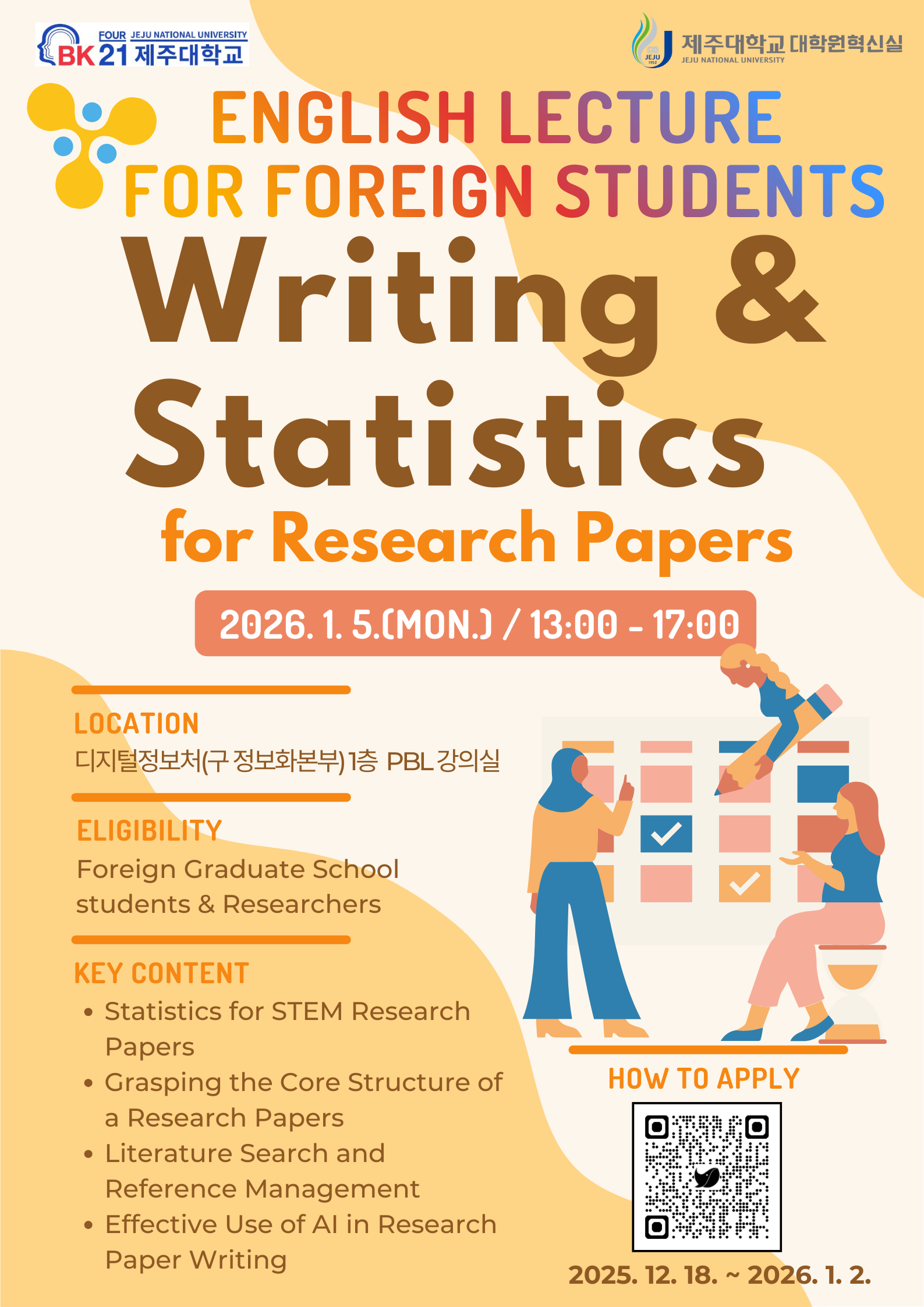 [BK21] (English lecture) Paper Writhing & Satistics lecture For foreign students 