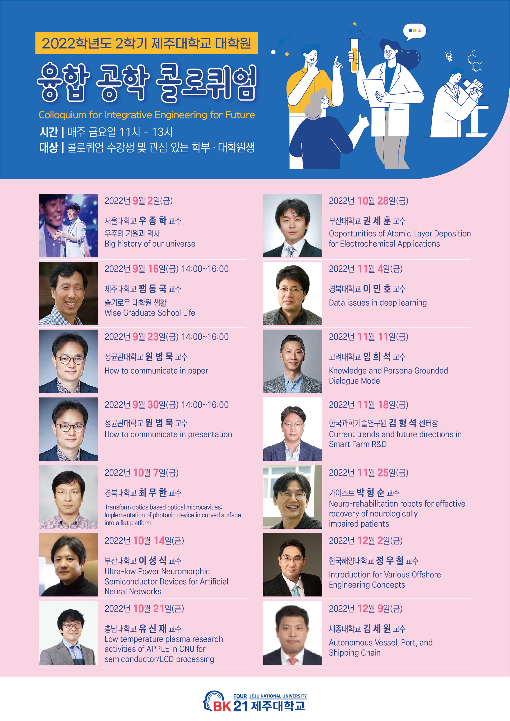 [BK21] 2022학년도 2학기 대학원 융합 콜로퀴엄 교과목 수강신청 안내