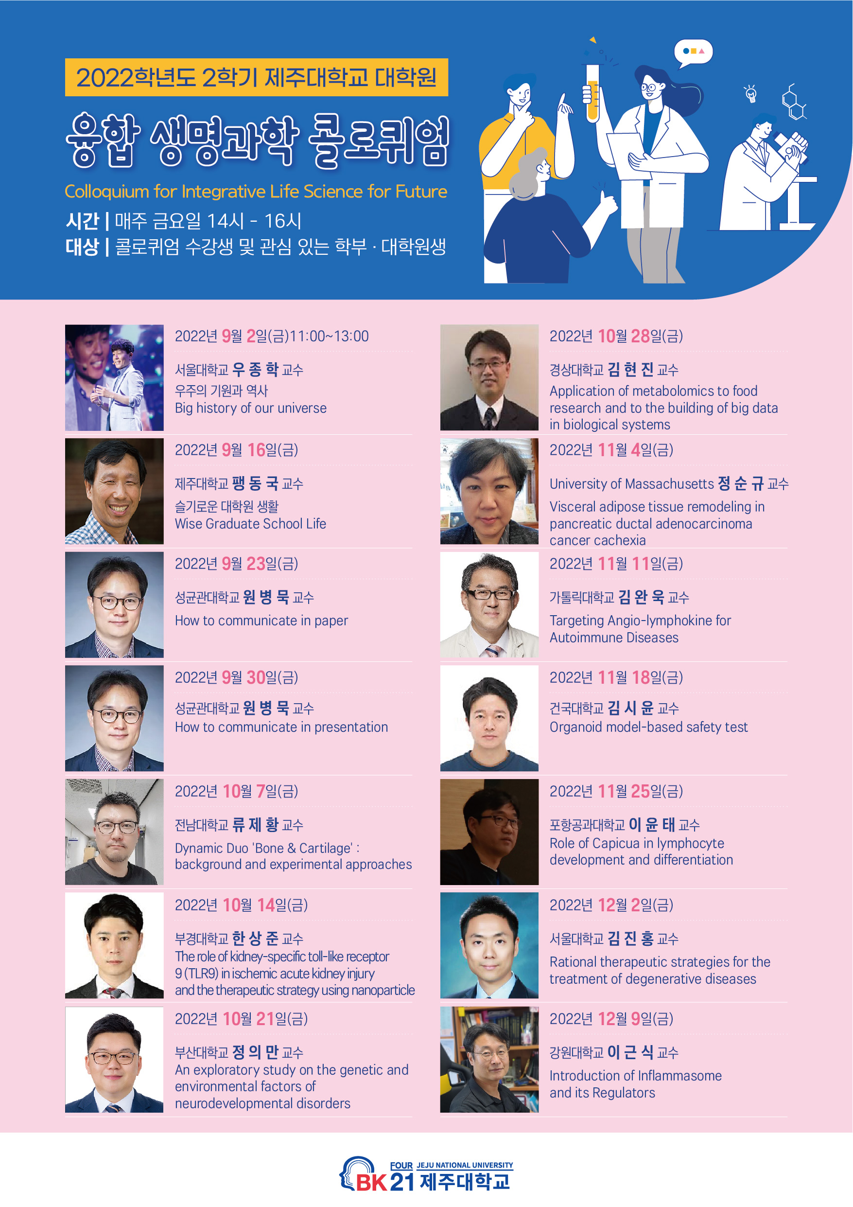 [BK21] 2022학년도 2학기 대학원 융합 콜로퀴엄 교과목 수강신청 안내